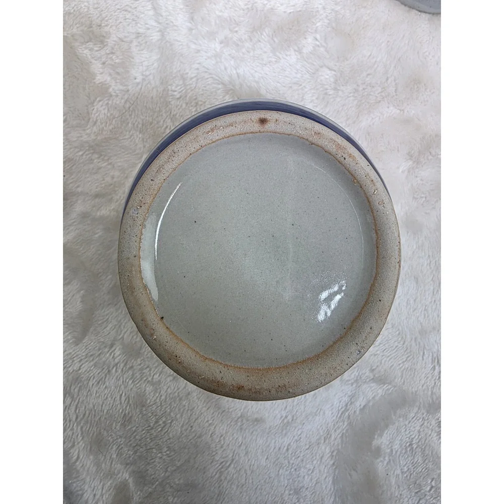 Ceramic Mug‎ Set Sugar Bowl Coffee Tea Cups Blue Rim Vintage Kitchenware
